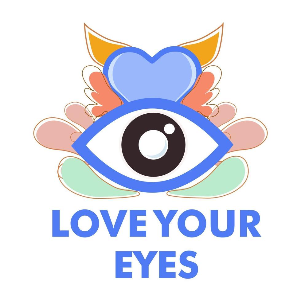 world sight day illlustration. eye health, eye with floral illustraion vector