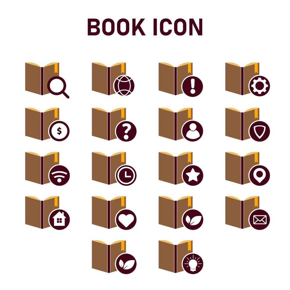 diseño de icono de libro. icono de estilo de diseño plano vector