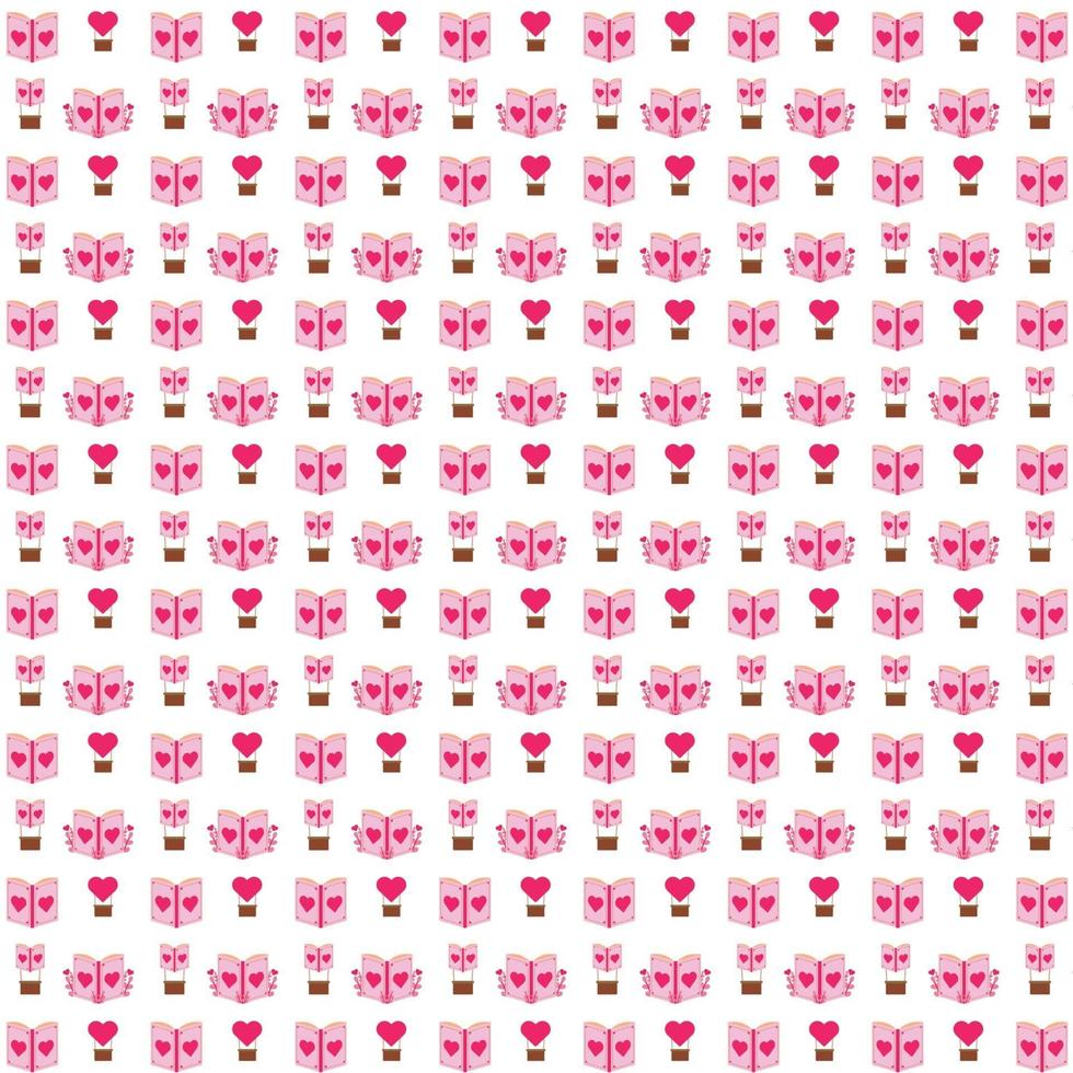 romantic book pattern illustration design. romantic, cute pattern vector