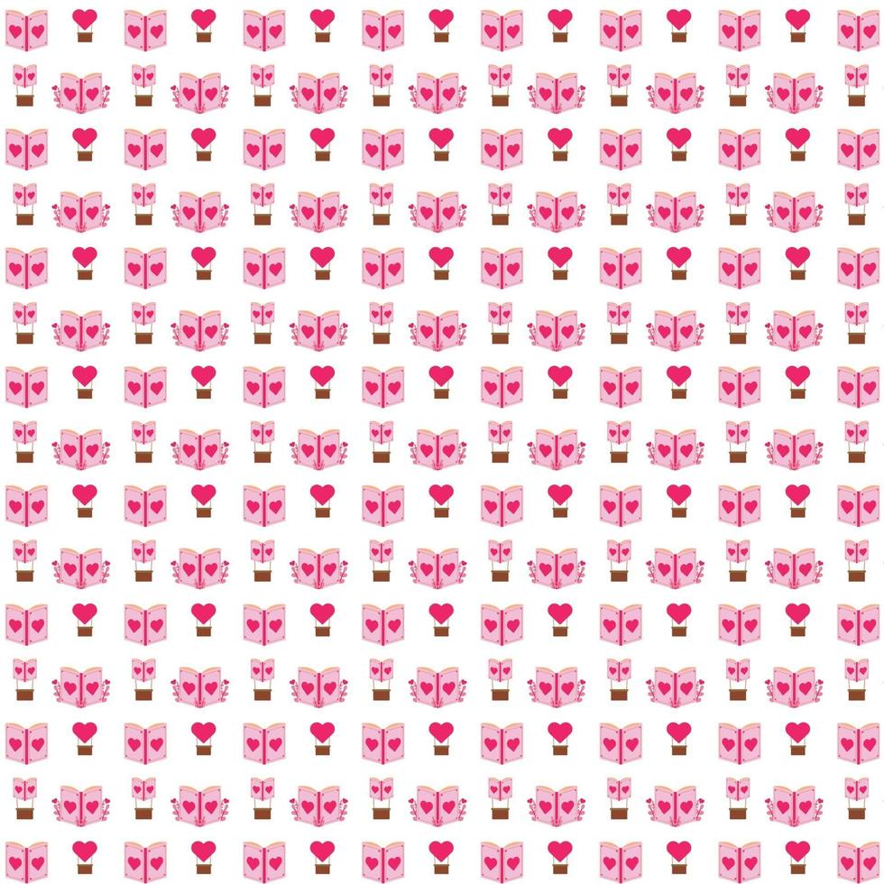 romantic book pattern illustration design. romantic, cute pattern vector