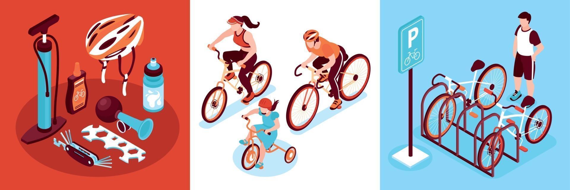 Isometric Bicycle Design Concept vector