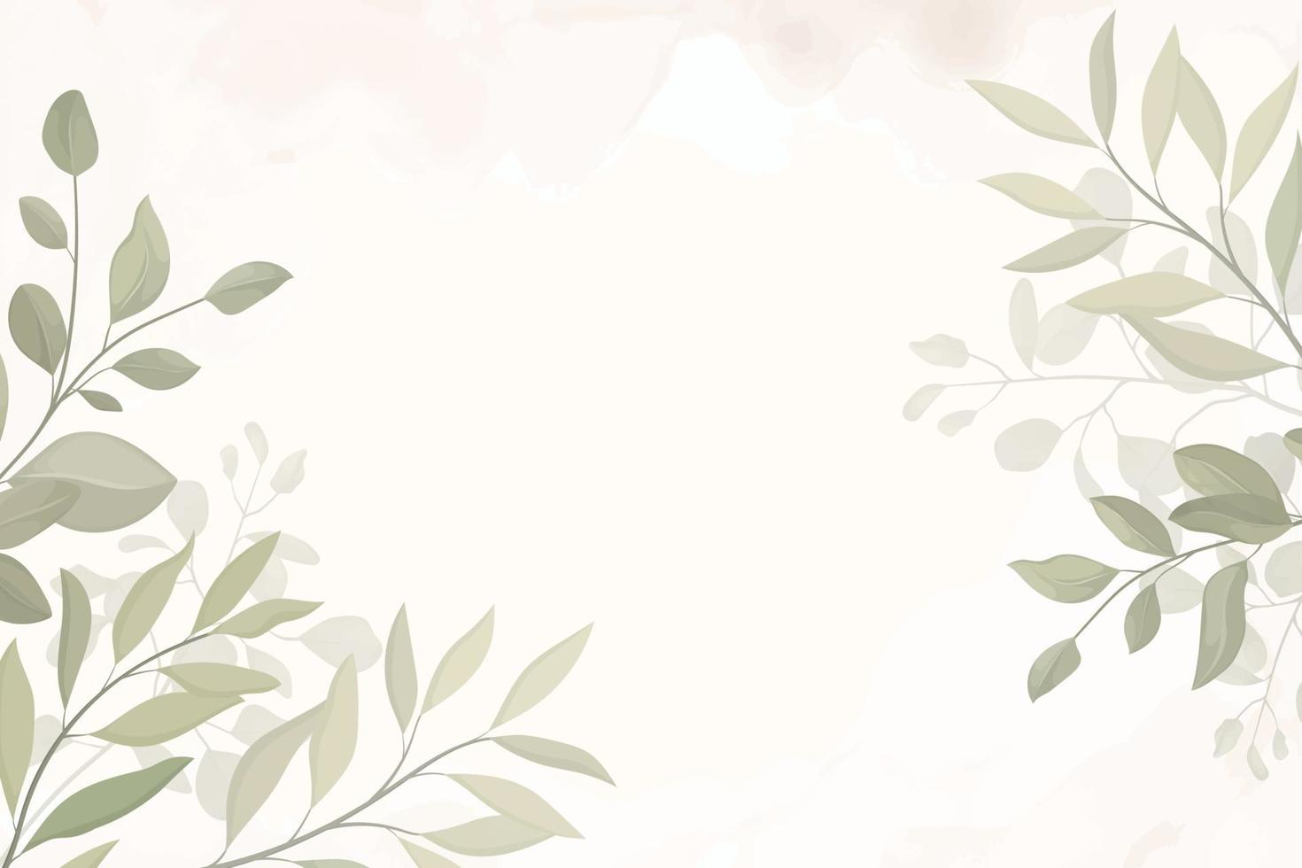 Elegant hand drawn leaf background vector