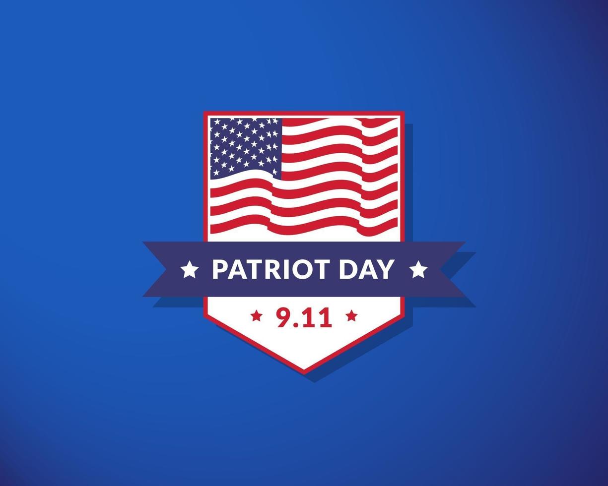 patriot day - 11 September, icon badge vector