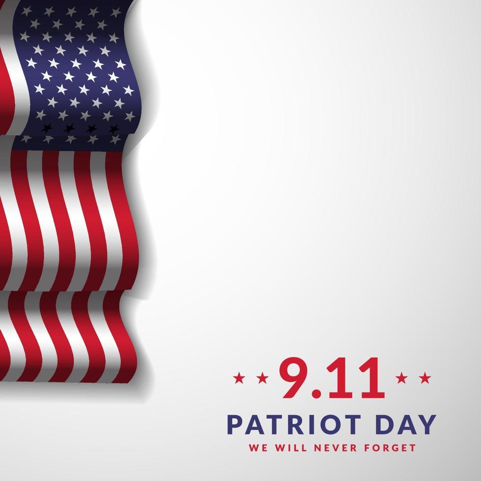 patriot day memorial 11 September, simple banner, 9.11 vector