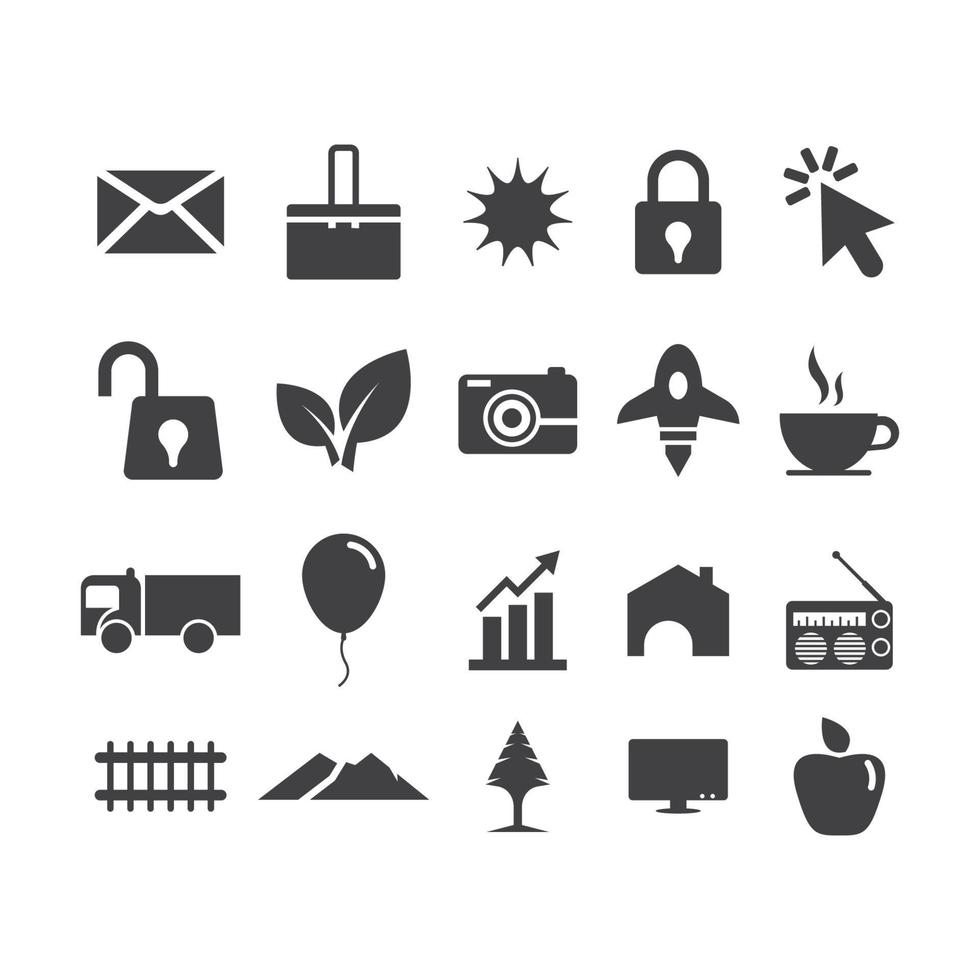 conjunto de iconos y símbolo ilustración vectorial vector