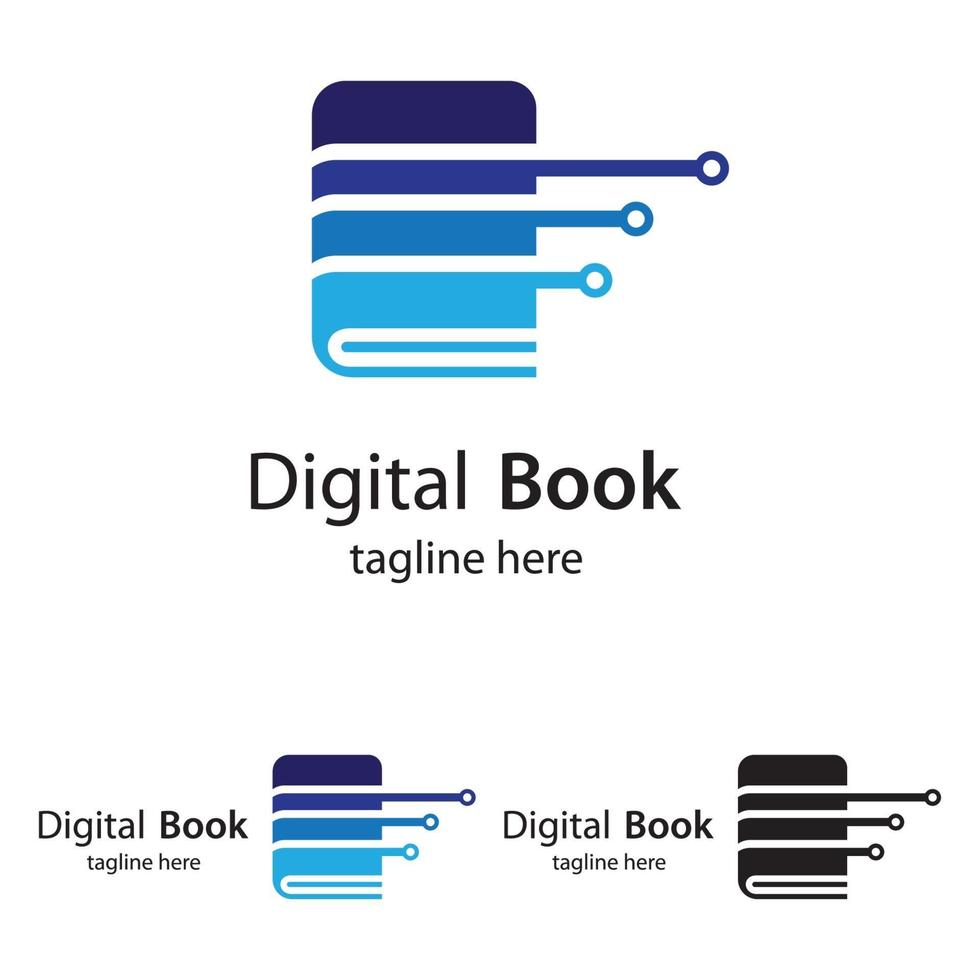 Digital book logo technology vector icon