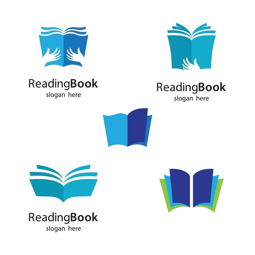 Reading book logo template vector