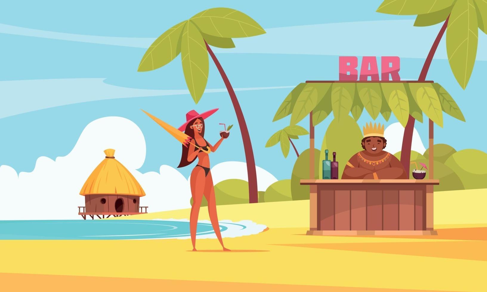 Hawaii Beach Bar Composition vector