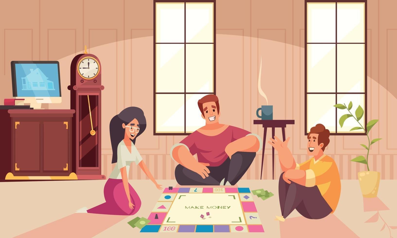 composición de dinero de juegos de mesa vector