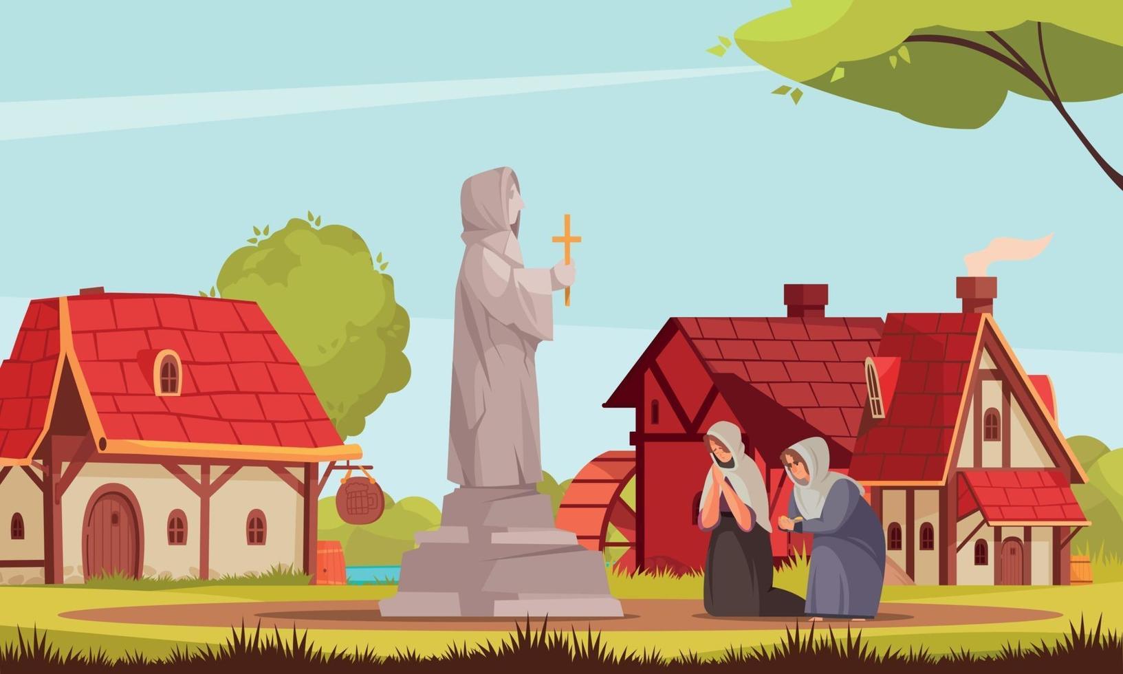 Medieval People Composition vector