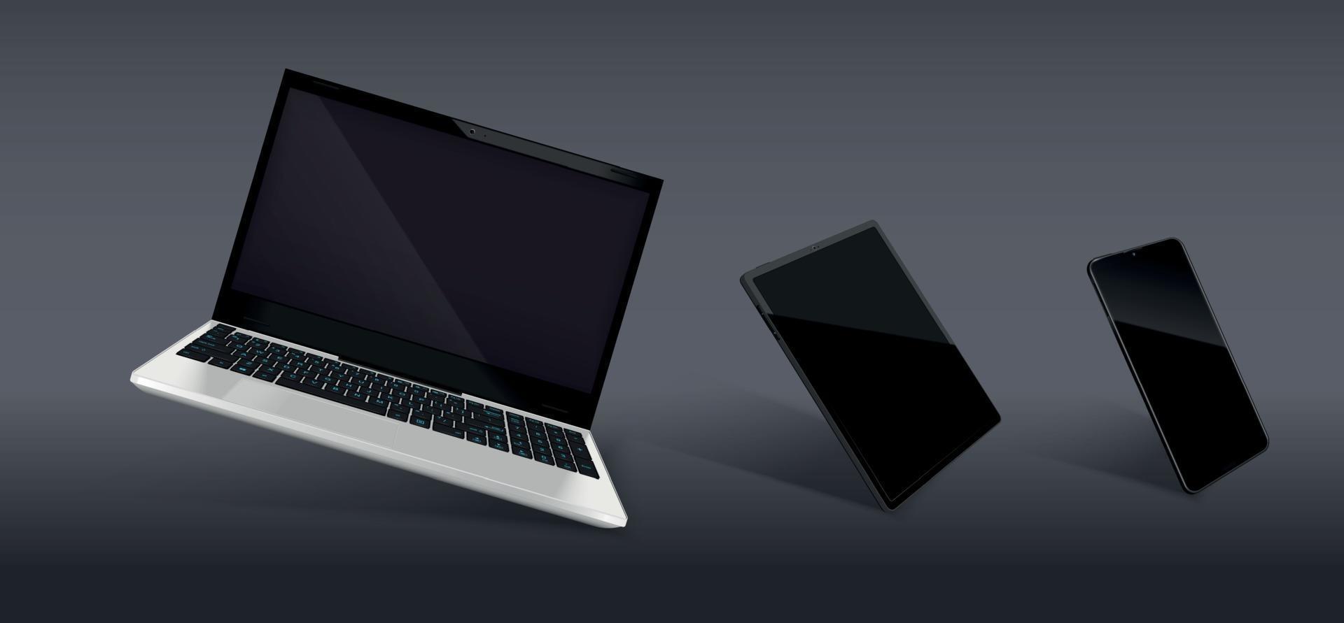 Laptop And Smartphone Realistic Composition vector