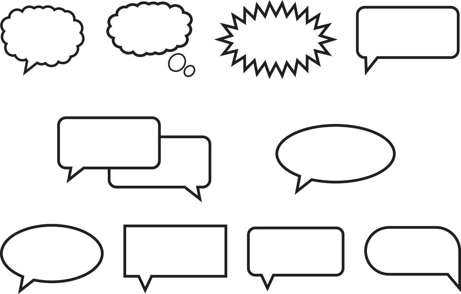 Simple speech bubbles  line Icons vector