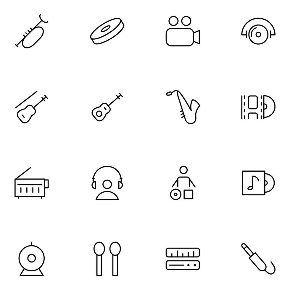 Music Thin Line icons Sets vector