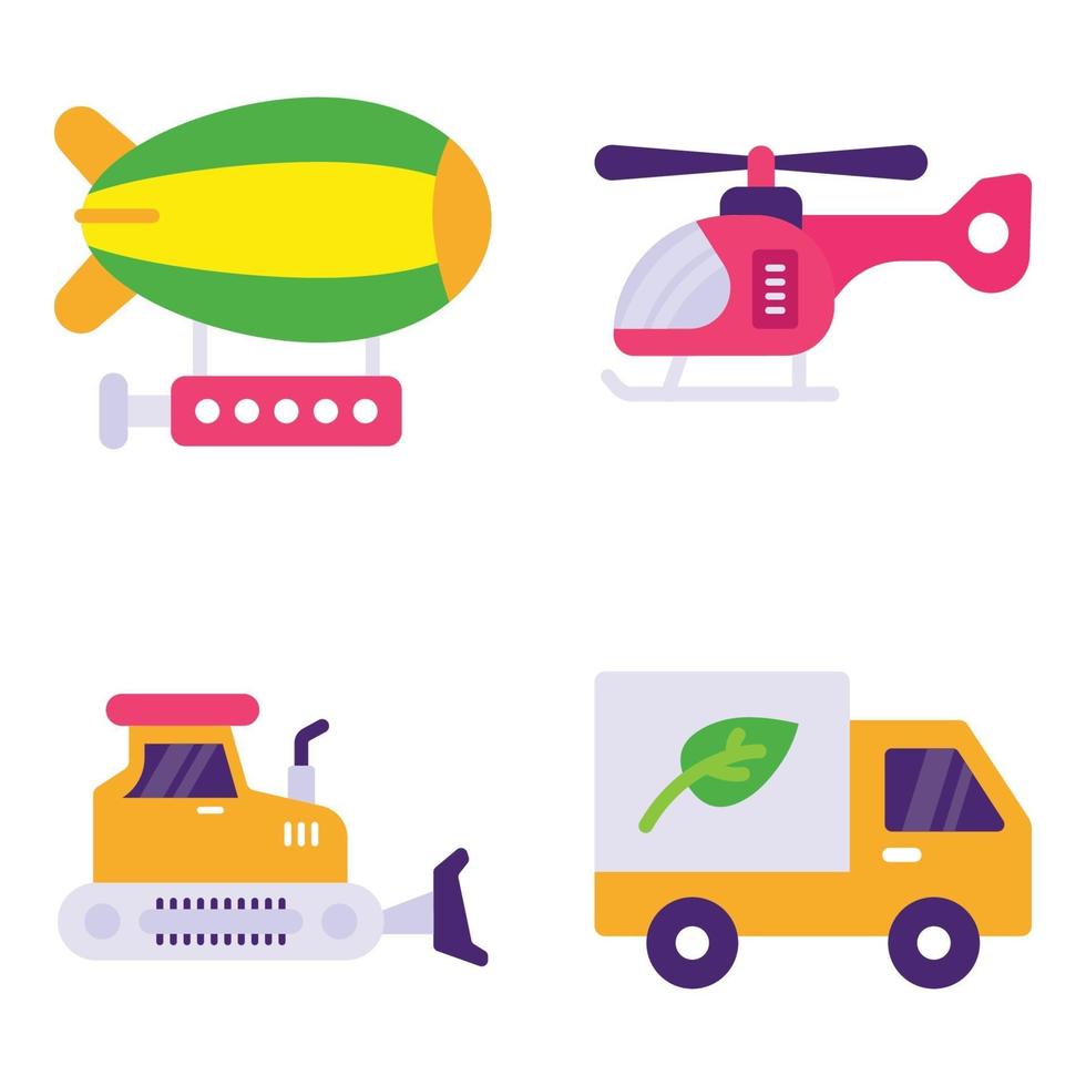 Transportation Flat icons Sets vector