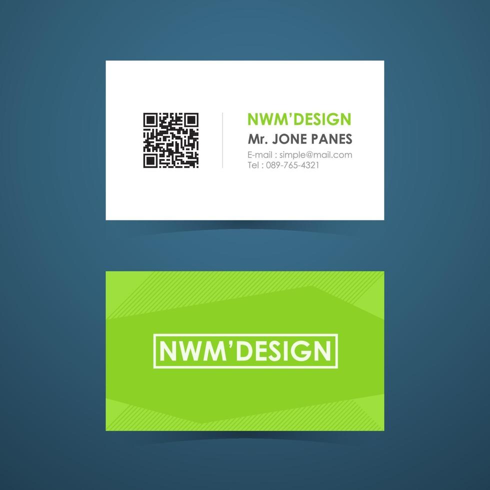 Business card guideline design, concept of green. vector illustration