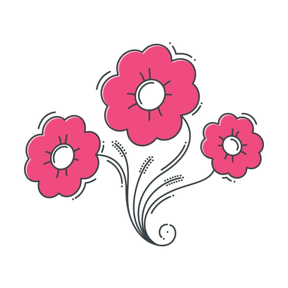Flower line design. vector illustration