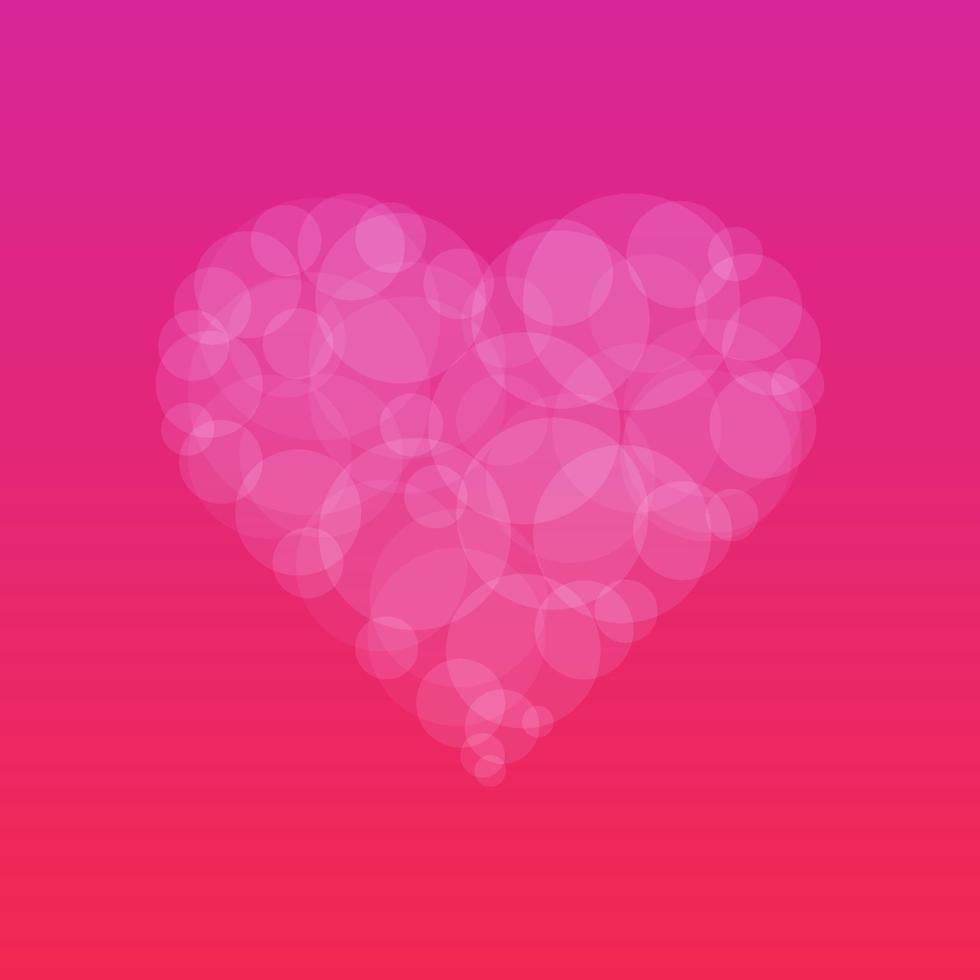 Heart bokeh on pink background. vector illustration