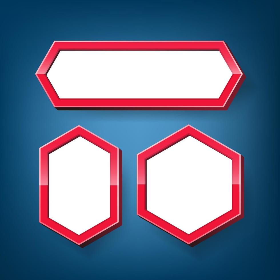 Set of hexagon frame design. Vector illustration