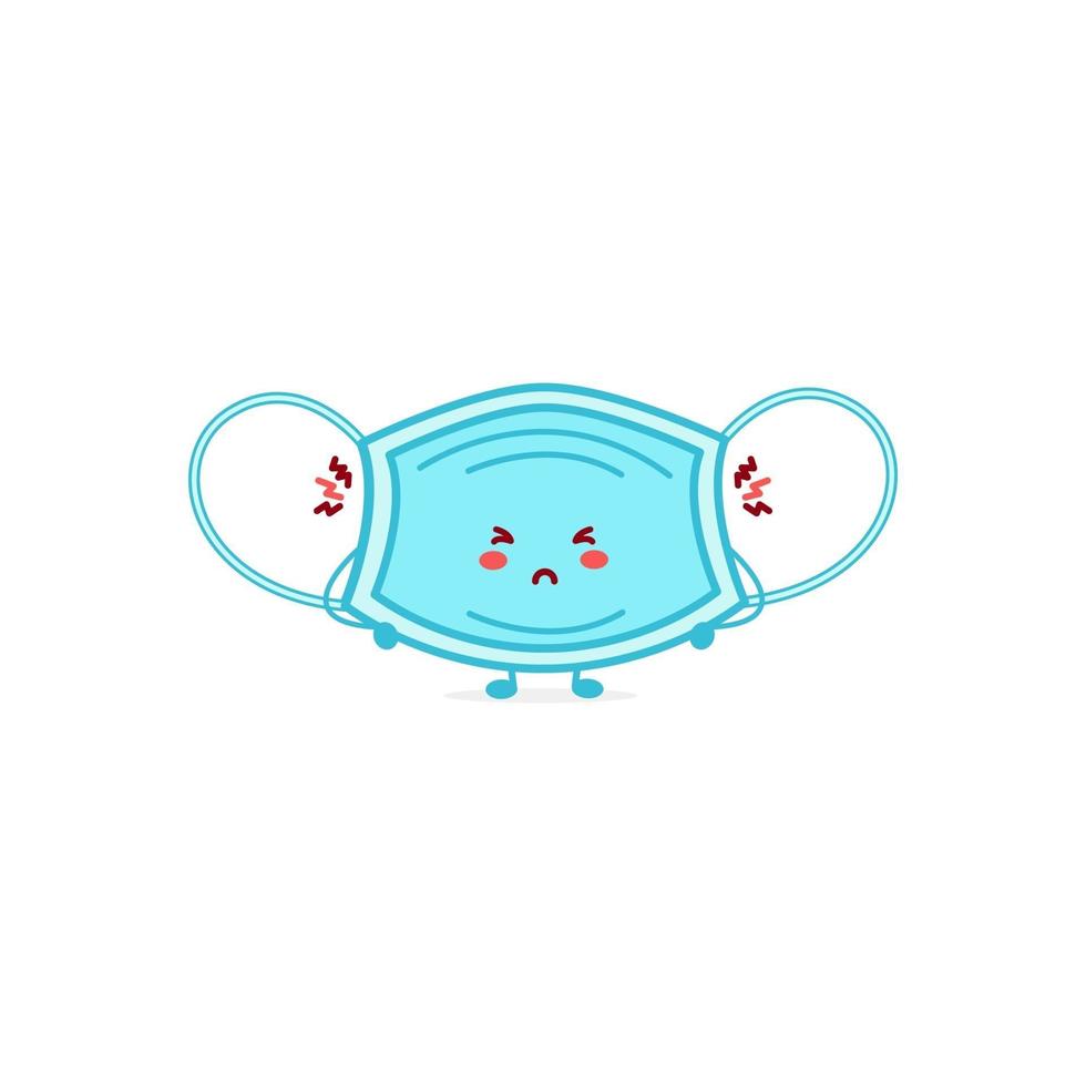 linda máscara personaje ilustración sonrisa feliz mascota logo niños jugar vector