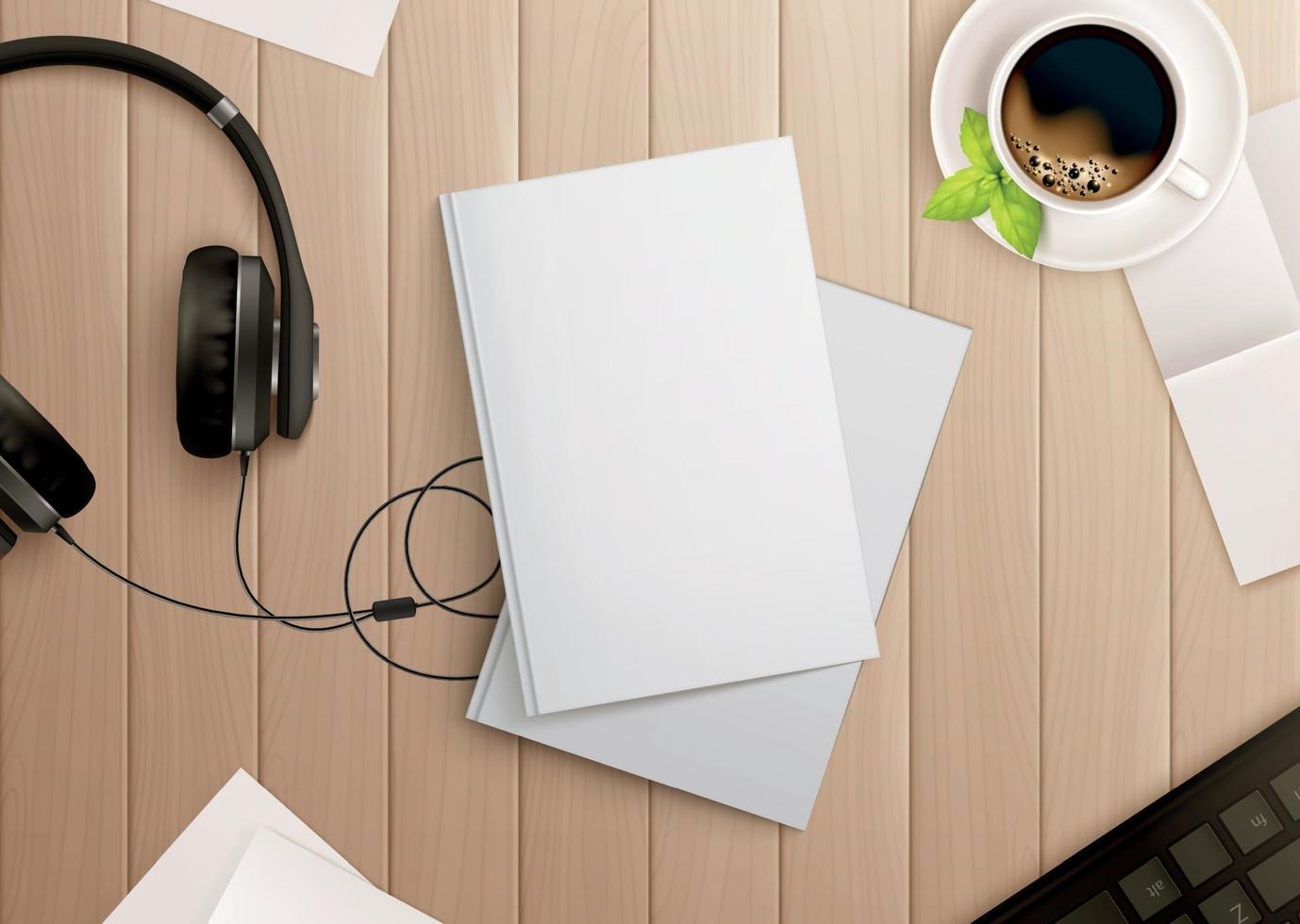 Copybooks Desktop Realistic Composition vector