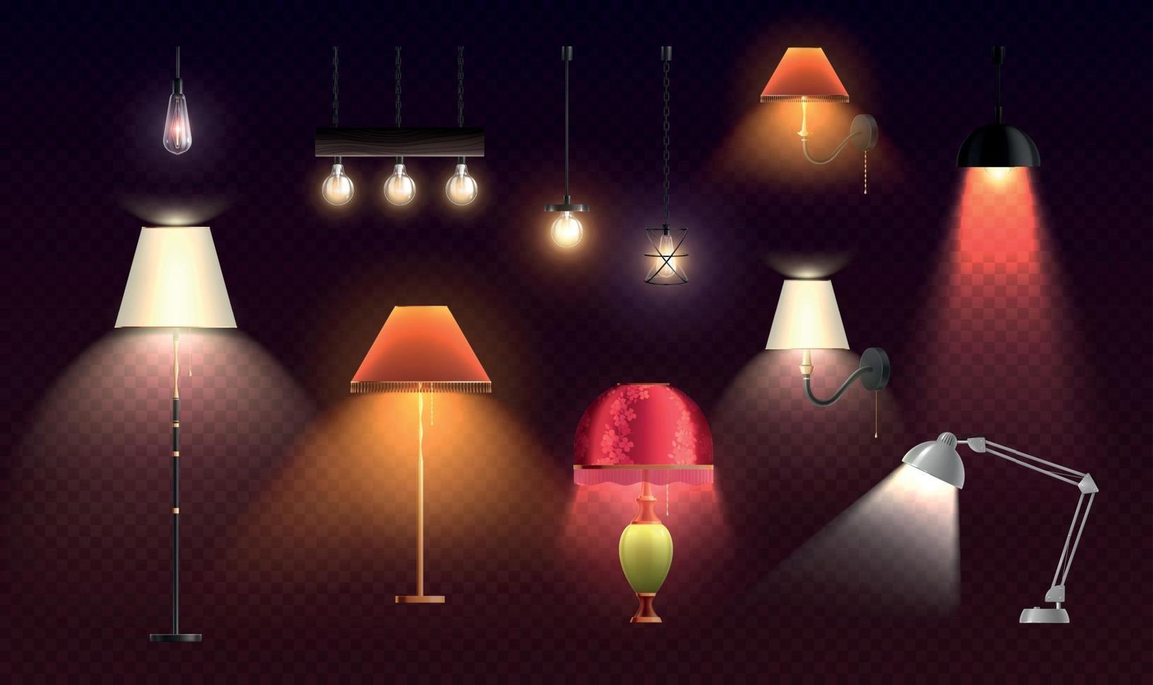 House Lighting Lamps Set vector
