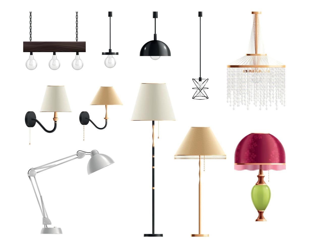 House Interior Lamps Set vector