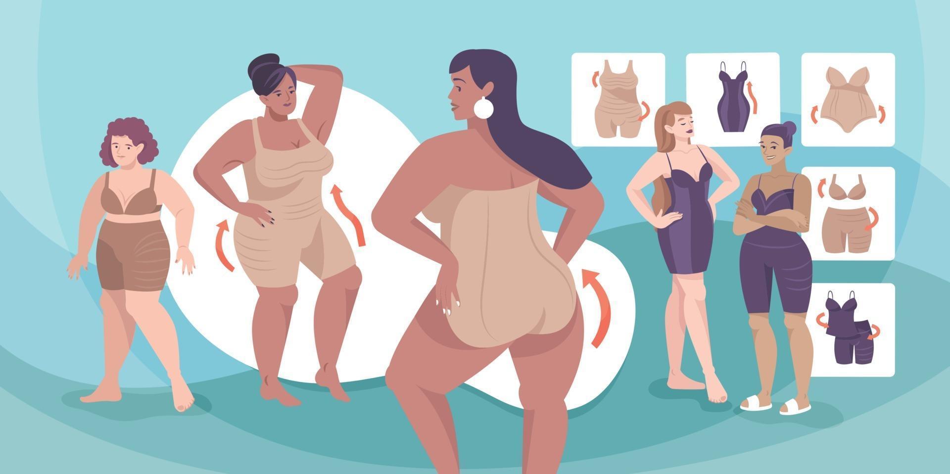 Corrective Underwear Flat Composition vector