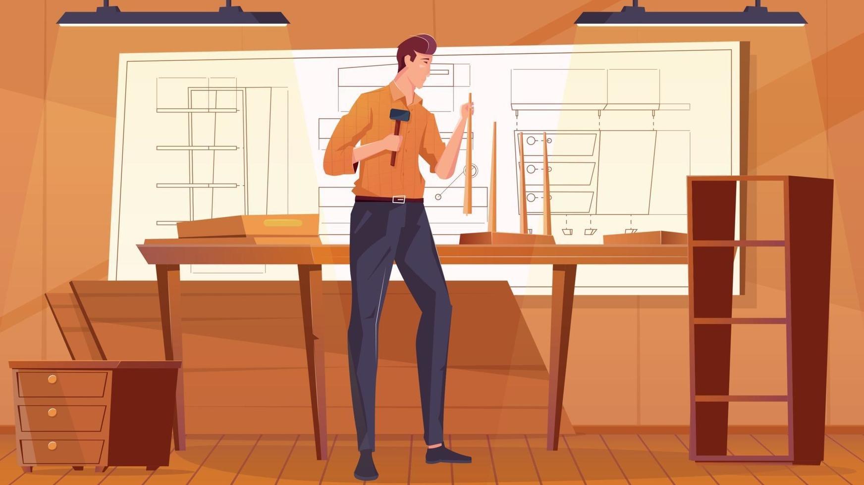 Furniture Maker Illustration vector