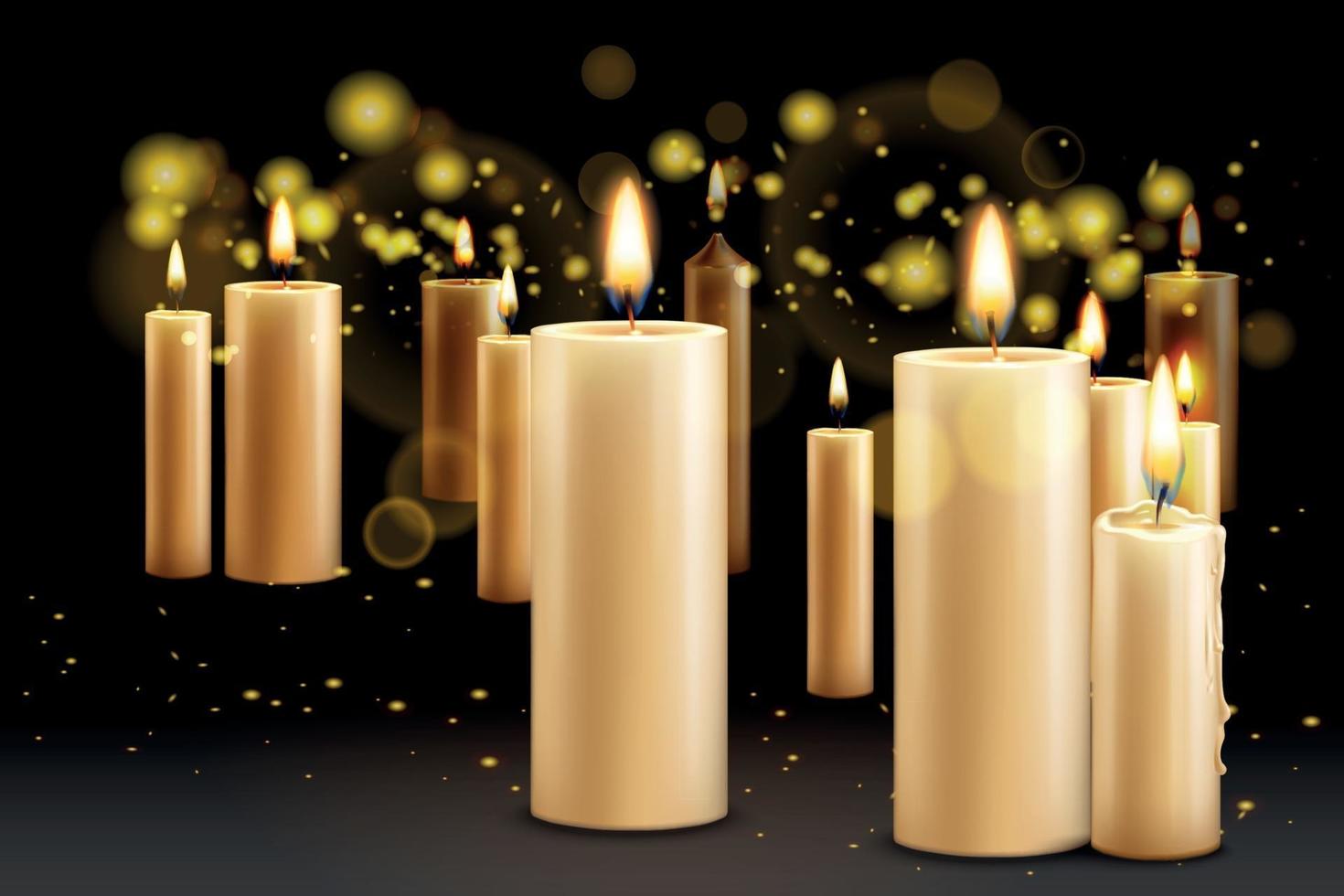 Realistic Candles Background Composition vector