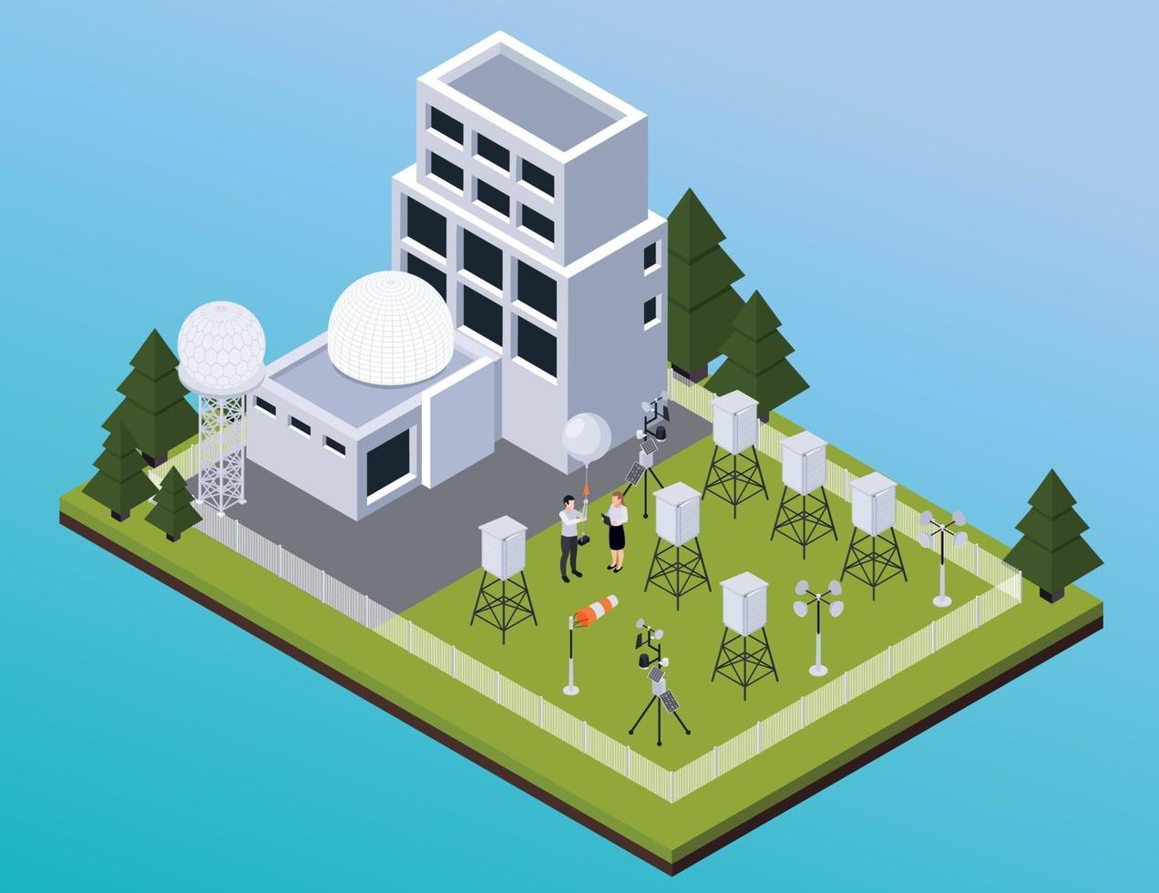 Meteo Station Site Composition vector