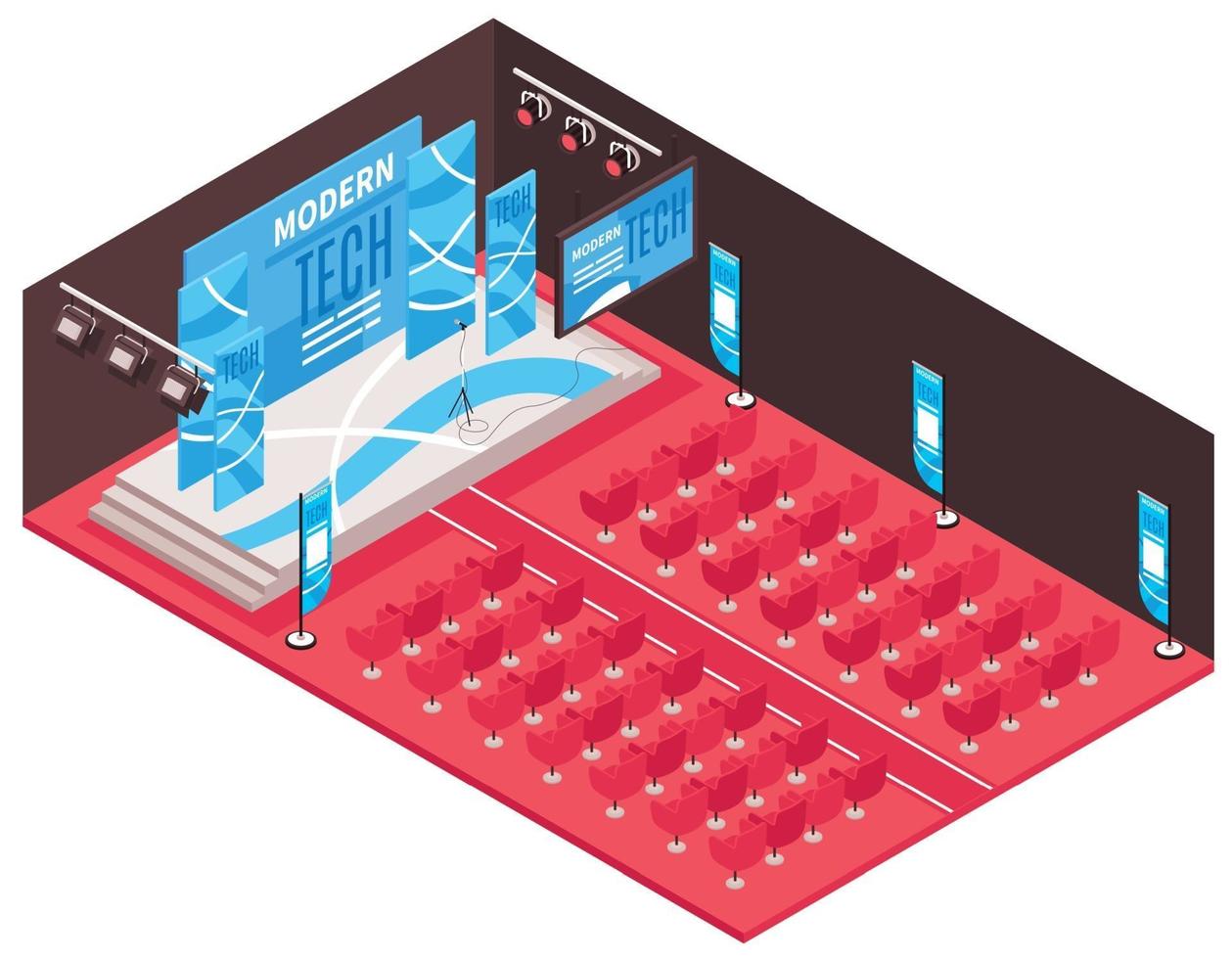Conference Presentation Hall Composition vector