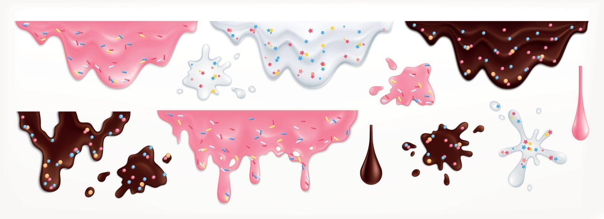 Dripping Glaze Set vector