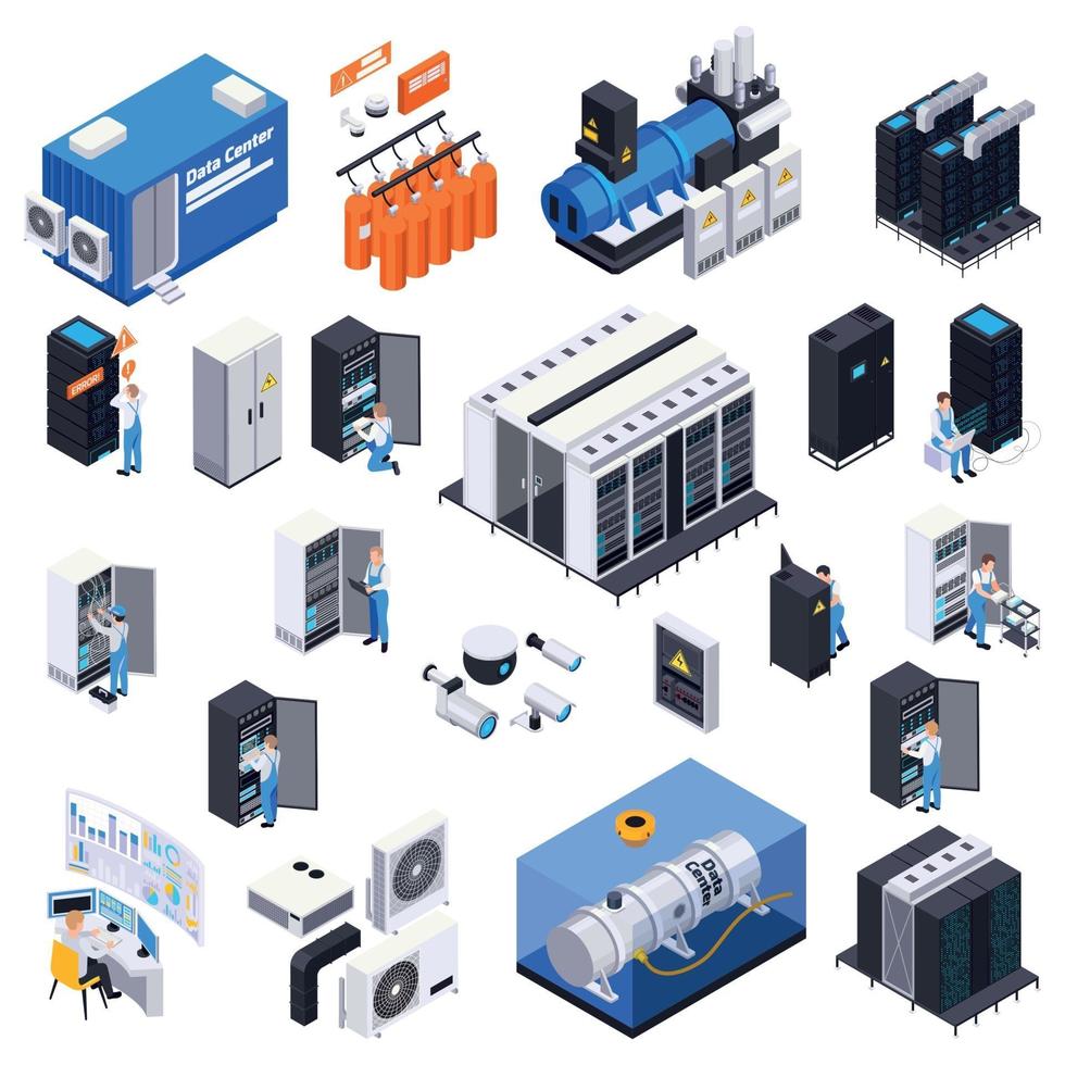 Data Center Icon Set vector