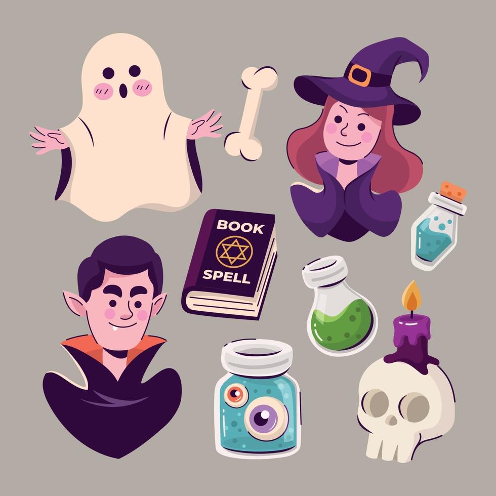 Set of Halloween Element vector