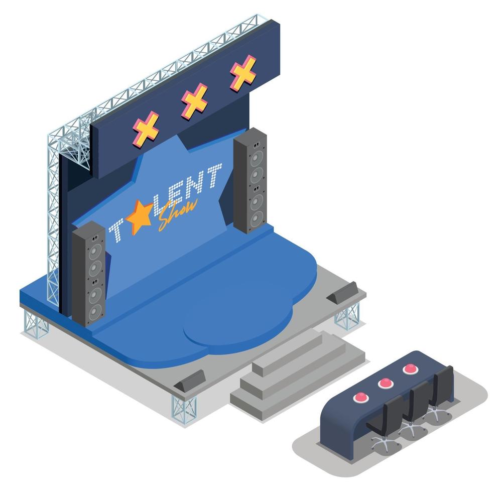 composición del escenario del espectáculo de talentos vector