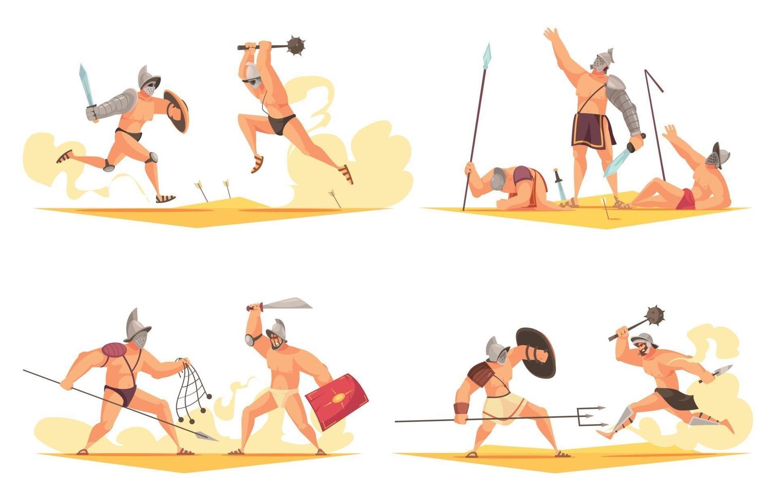 Ancient Gladiator Compositions vector