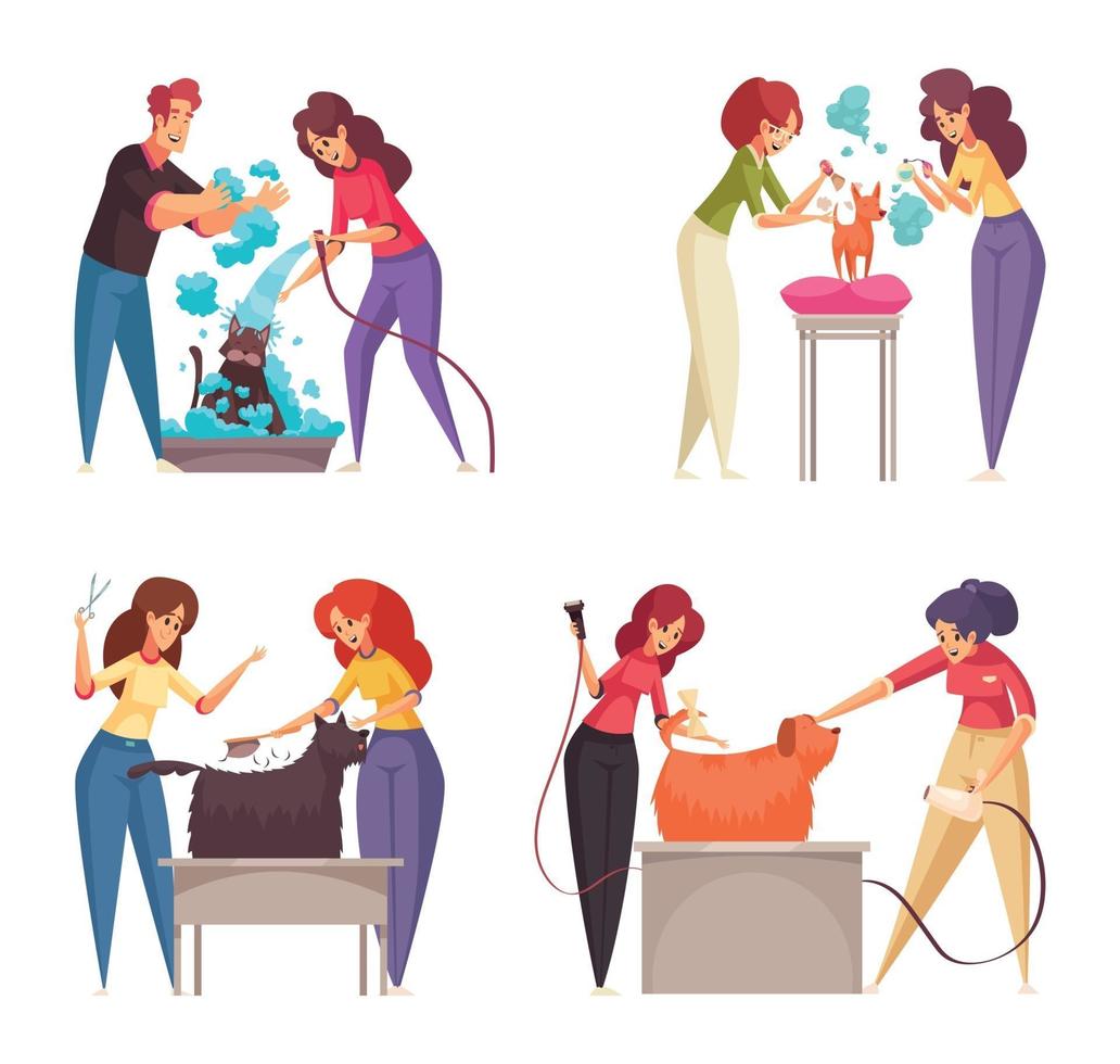 Grooming Concept Icons Set vector