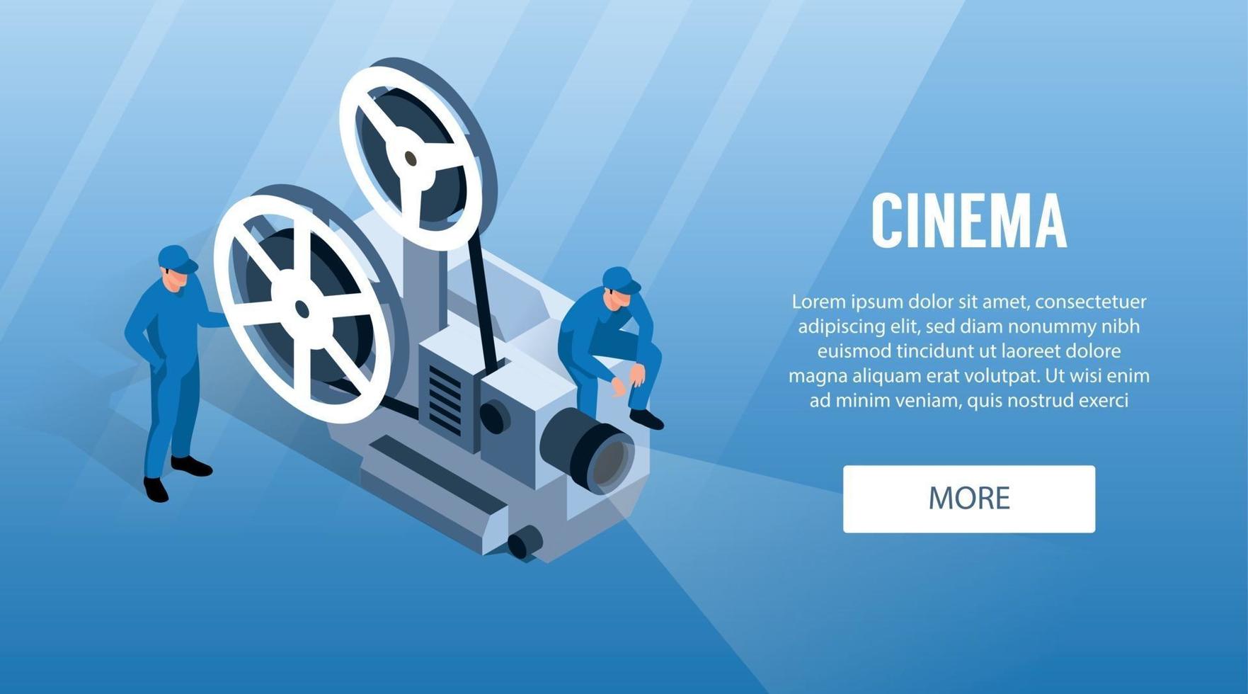 Film Camera Horizontal Banner vector