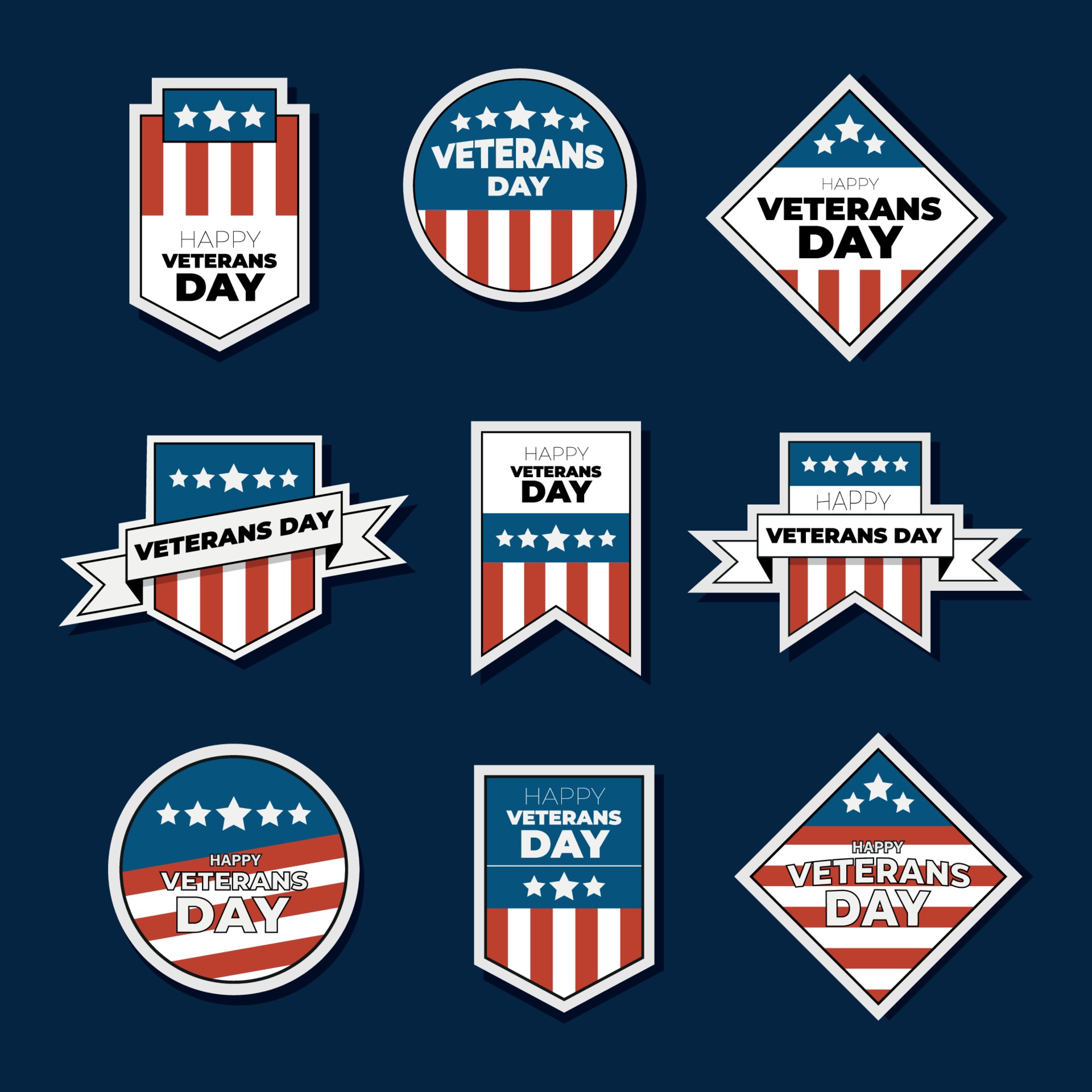 Veterans Day Stickers 3295041 Vector Art at Vecteezy