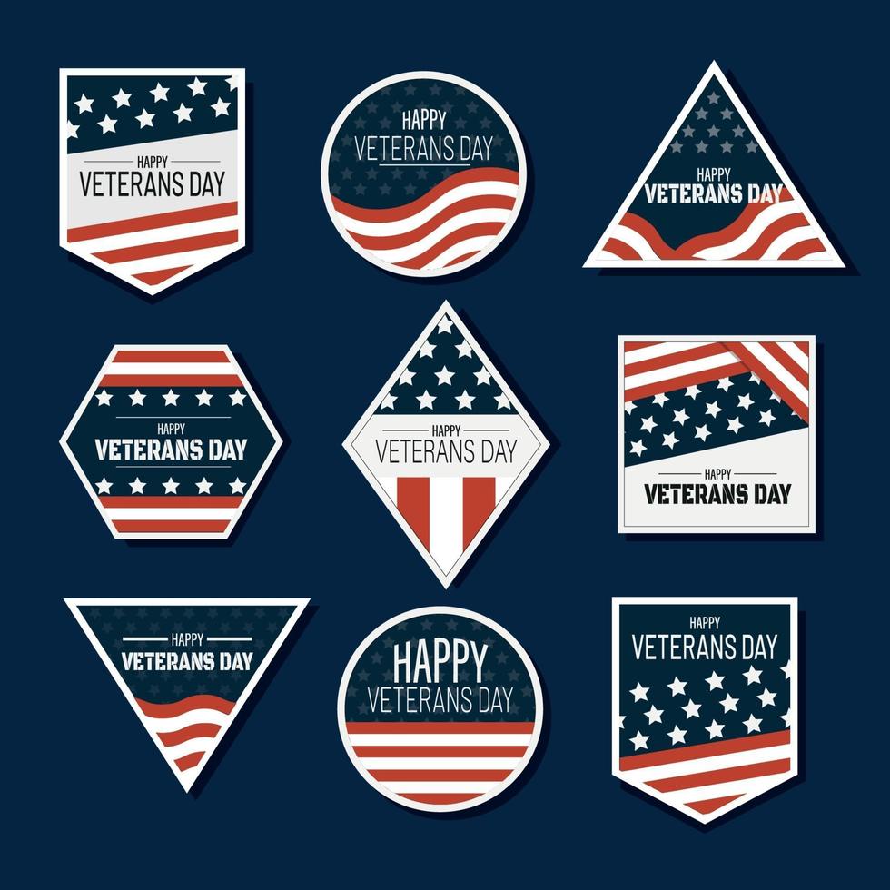 Veterans Day Stickers vector