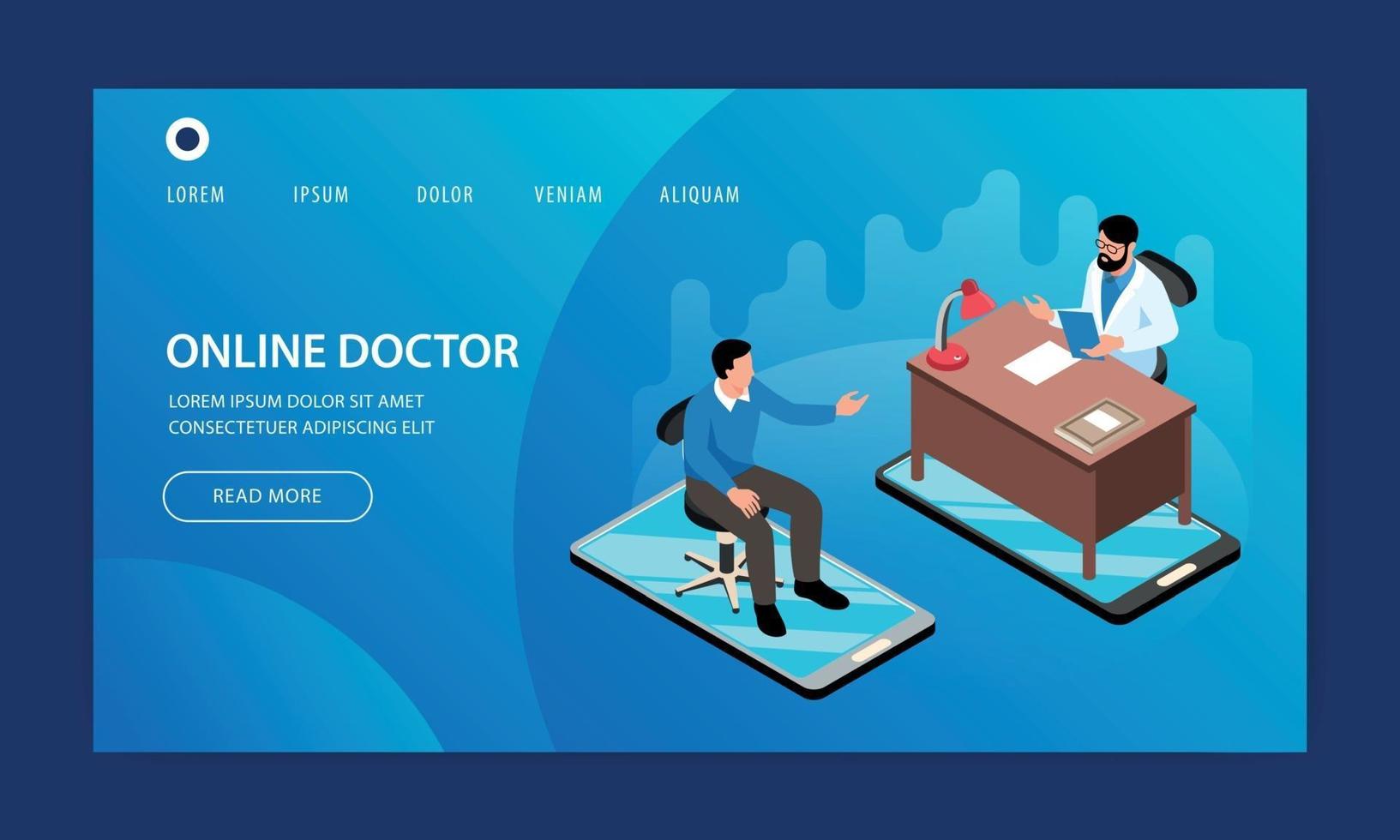 Online Medicine Doctor Website vector