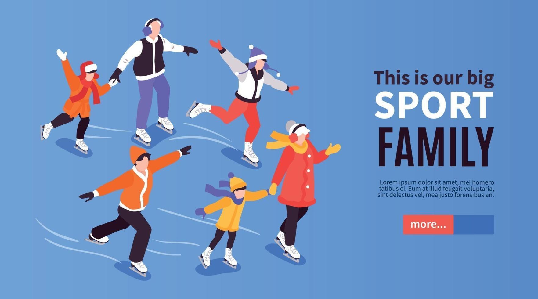 Sport Family Horizontal Banner vector