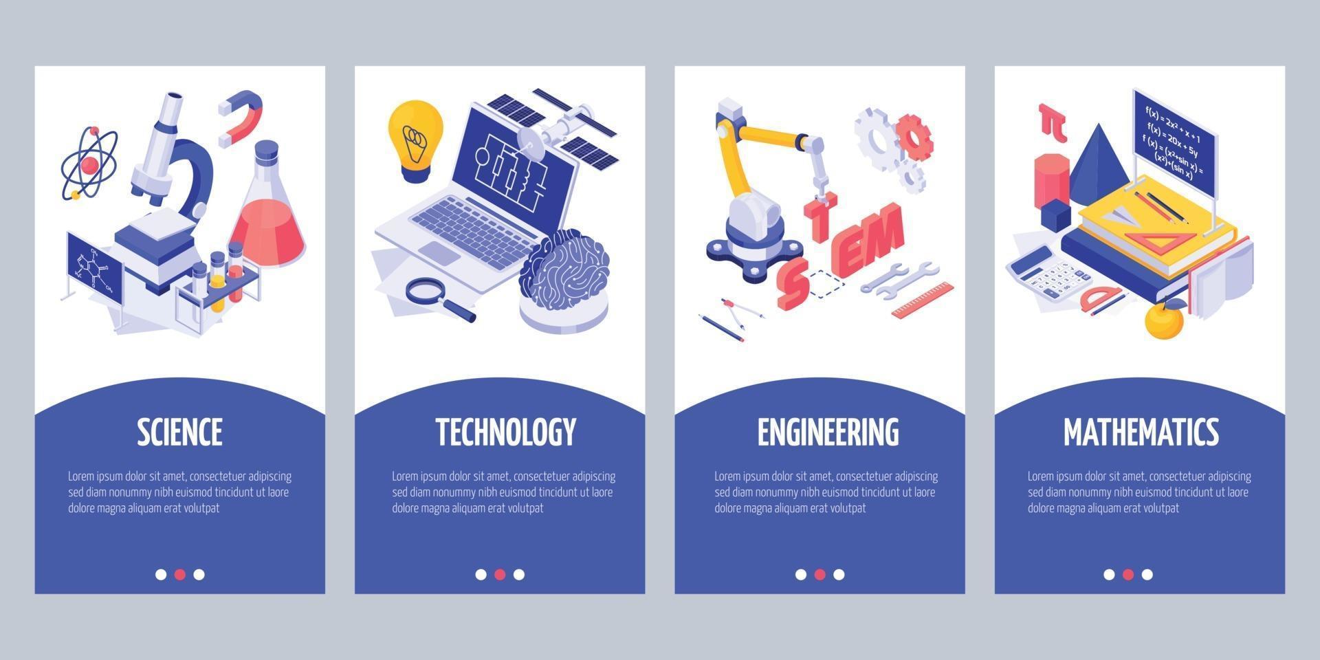 STEM Education Vertical  Banners vector