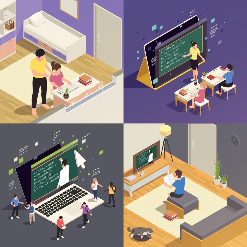 Online Education 2x2 Concept vector