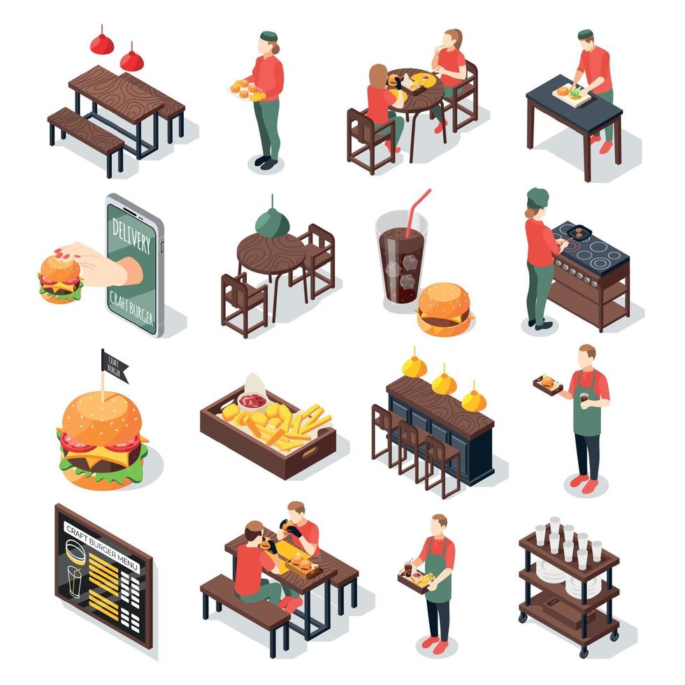 Burger House Icon Set vector