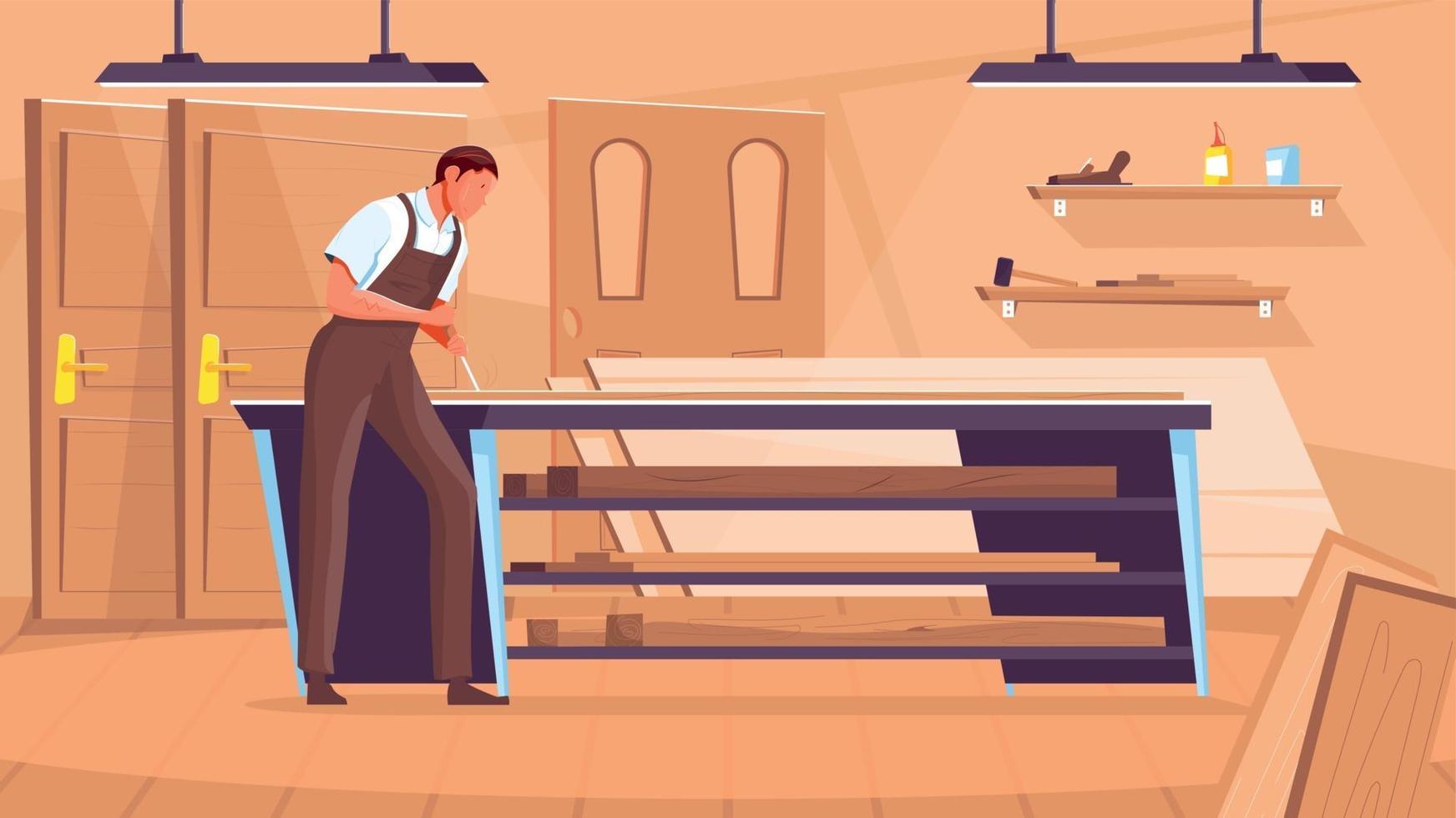 Door Manufacturing Illustration vector