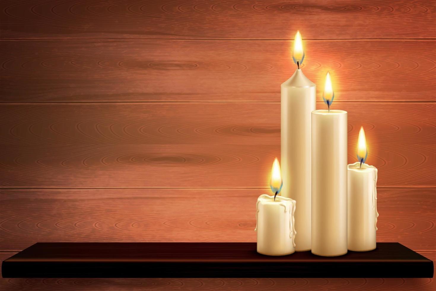 Candles On Table Background vector