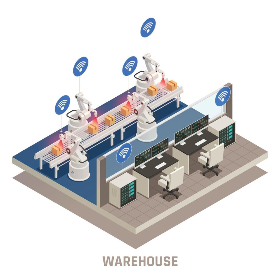 Warehouse Automation Isometric Element 3295223 Vector Art at Vecteezy