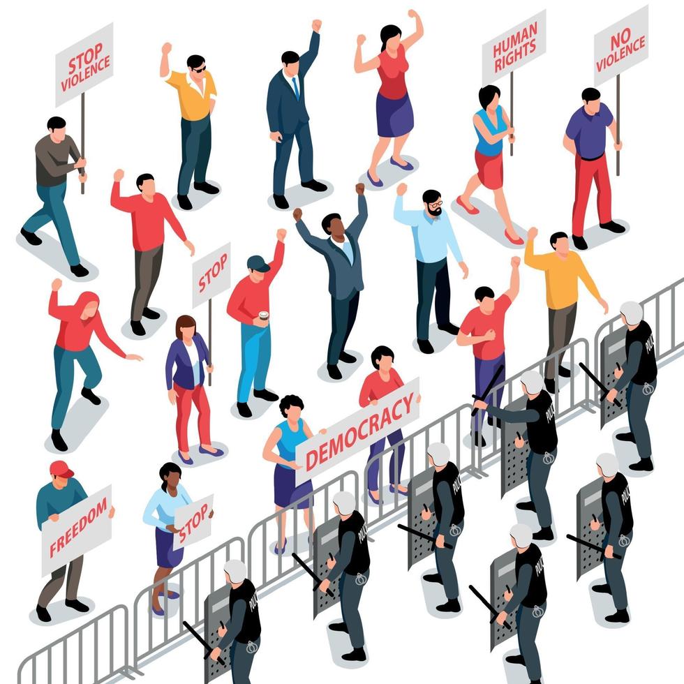 Mass Protest Action Illustration vector