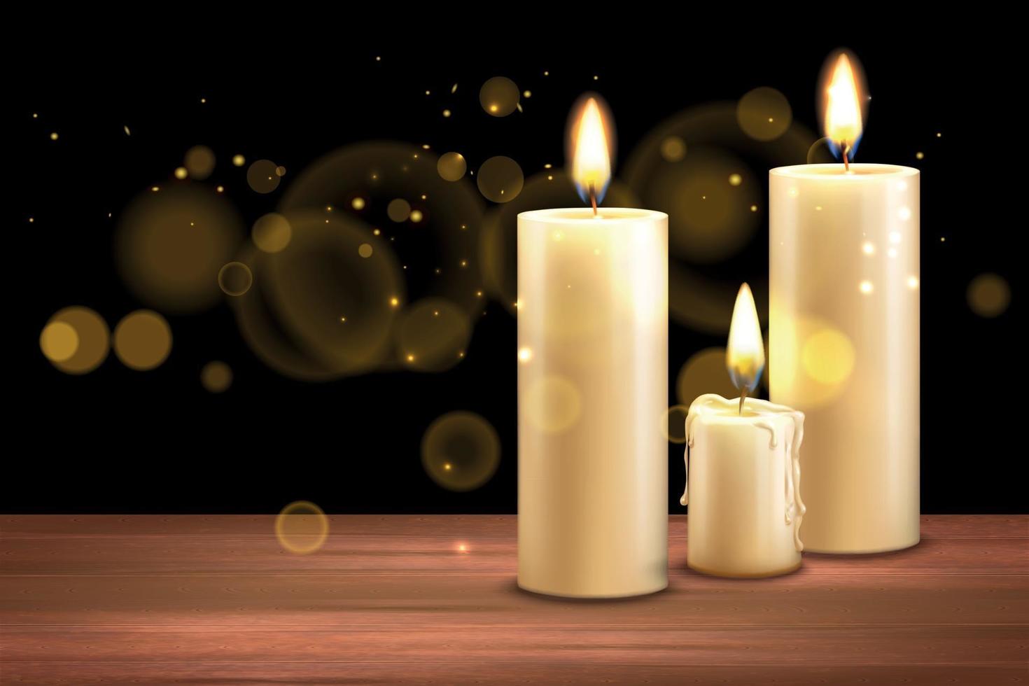 Realistic Candles Magic Background vector